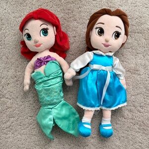 Ariel and Belle Disney Plush Doll Set